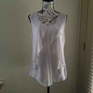 Gap Fully Lined Sleeveless Ruffled Sheer Blouse